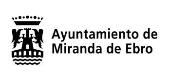 Logo en blanco y negro del Ayuntamiento de Miranda