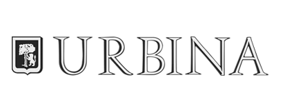 Logo en blanco y negro de Bodegas Urbina
