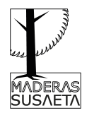 Logo en blanco y negro de Maderas Susaeta