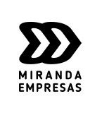 Logo en blanco y negro de Miranda Empresas